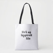 Live en geïnspireerd leven zwart en wit tote bag (Voorkant)