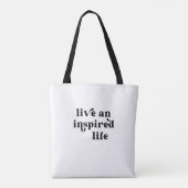 Live en geïnspireerd leven zwart en wit tote bag (Achterkant)