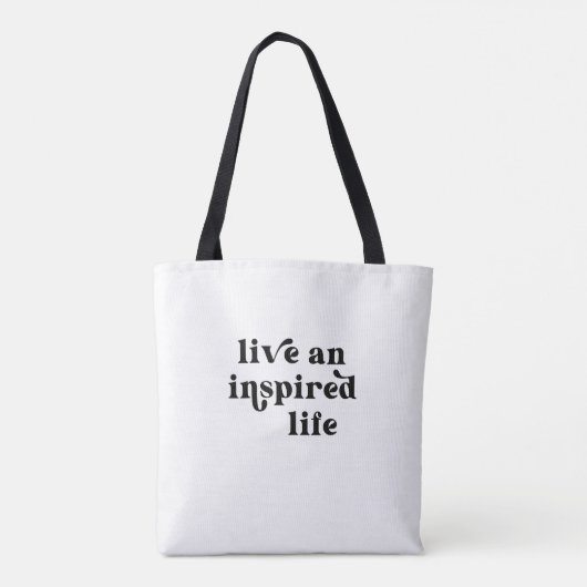 Live en geïnspireerd leven zwart en wit tote bag (Achterkant)