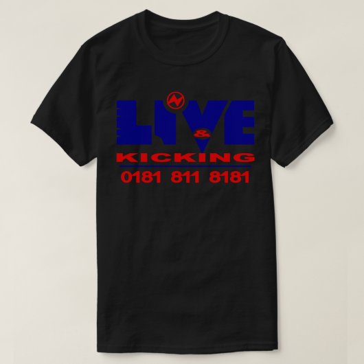 Live en Kicking Britse tv-Show T-shirt (Design voorkant)