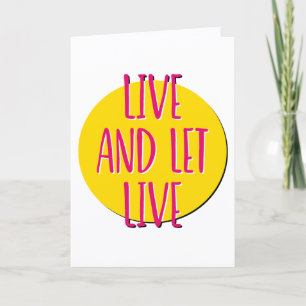 Live en laat leven herstelslogan jubileum kaart