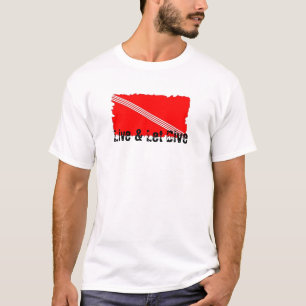 Live en laat rode T duiken T-shirt