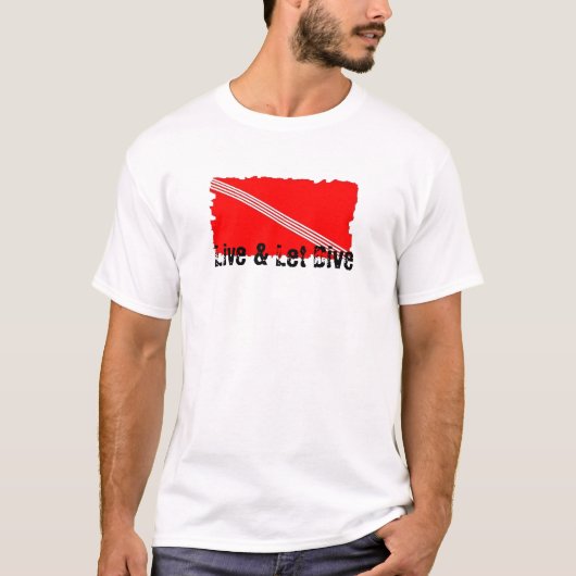 Live en laat rode T duiken T-shirt (Voorkant)