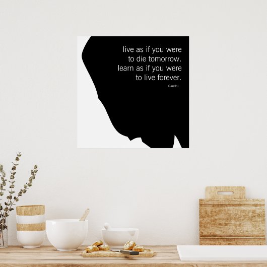 Live en leer poster (Keuken)