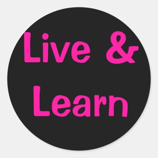 Live en meer weten ronde sticker (Voorkant)