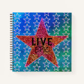 Live Epic Blijf sterke drijfveer Happy Star Notitieboek (Voorkant)