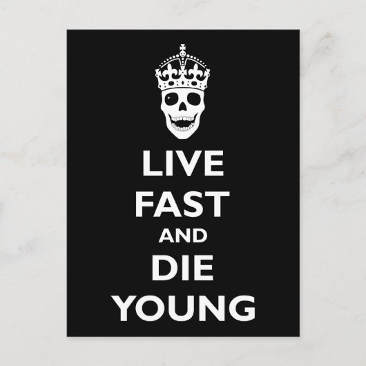 Live Fast & Die Young Briefkaart (Voorkant)