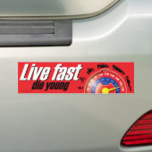 Live Fast Die Young Bumpersticker (Op auto)
