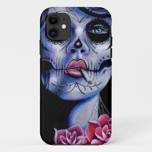 Live Fast Die Young Day of the Dead Portrait Case-Mate iPhone Case (Achterkant)