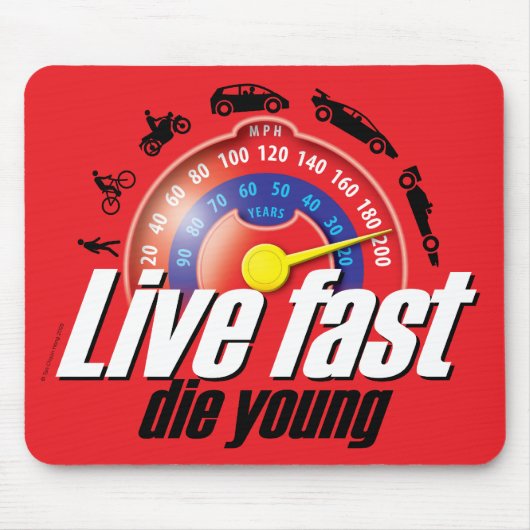 Live Fast Die Young Muismat (Voorkant)