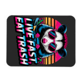 Live Fast Eat Trash Funny Retro Opossum Magneet (Horizontaal)