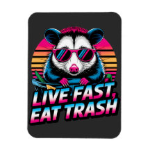 Live Fast Eat Trash Funny Retro Opossum
