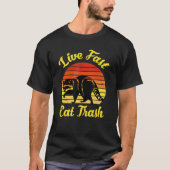 Live Fast Eat Trash Geweldige Raccoon Camping Vint T-shirt (Voorkant)