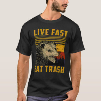 Live Fast Eat Trash Raccoon Camping or Hikking T-shirt