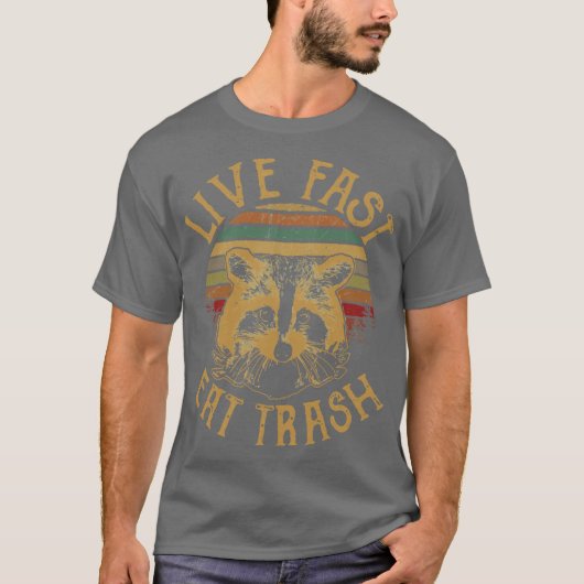 Live Fast Eatrash vintage T-shirt (Voorkant)