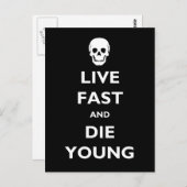 Live Fast en Die Young Briefkaart (Voorkant / Achterkant)