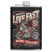 Live Fast Ride Sneller Heupfles (Voorkant)