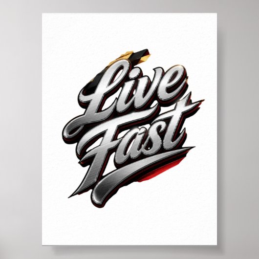 Live Fast Vintage Racing Poster (Voorkant)