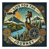 "Live for the Journey" Glanzend Poster (Voorkant)
