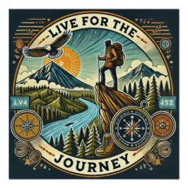 "Live for the Journey" Glanzend Poster
