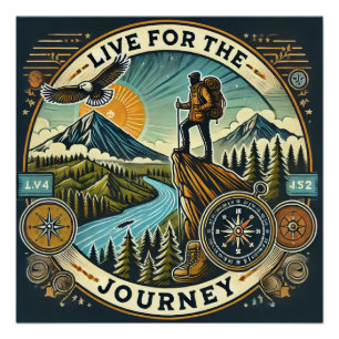 "Live for the Journey" Glanzend Poster