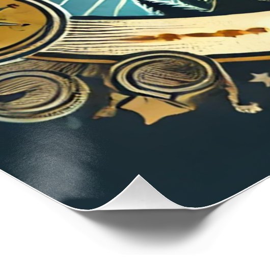 "Live for the Journey" Glanzend Poster (Hoek)