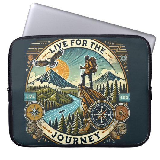 "Live for the Journey"-laptophoes Laptop Sleeve (Voorkant)