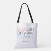Live Forward | Citaat Motivatie met Typografie Tote Bag (Achterkant)