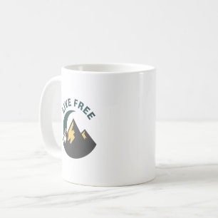 "Live Free" Bergnacht Embleem Koffiemok