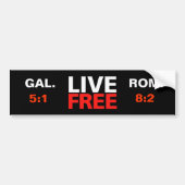 Live Free Christelijk Bumpersticker (Voorkant)