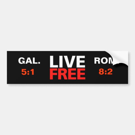 Live Free Christelijk Bumpersticker (Voorkant)
