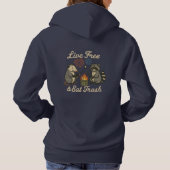 Live Free & Eat Trash | Grappig Patriottisch Possu Hoodie (Achterkant)