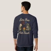 Live Free & Eat Trash | Grappig Patriottisch Possu Trui (Achterkant volledig)