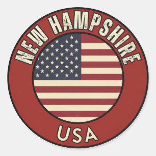 Live Free NH - Granite State Cadeau Ronde Sticker