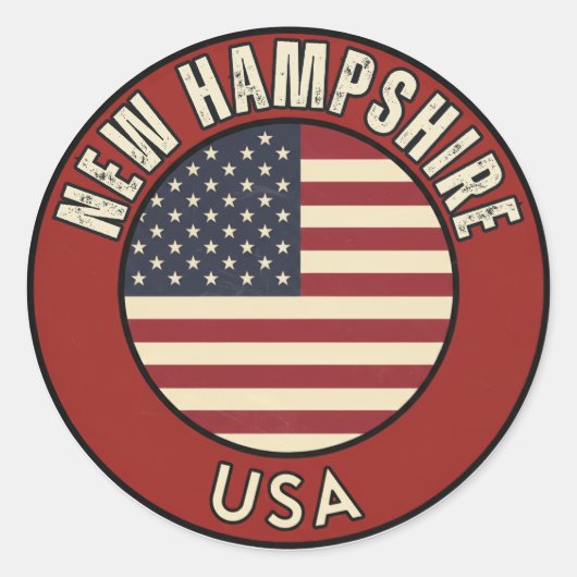 Live Free NH - Granite State Cadeau  Ronde Sticker (Voorkant)