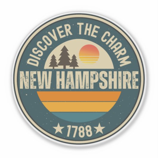 Live Free NH - Granite State Geschenk Sticker (Voorkant)