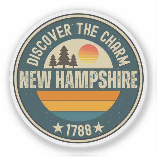 Live Free NH - Granite State Geschenk Sticker (Voorkant)
