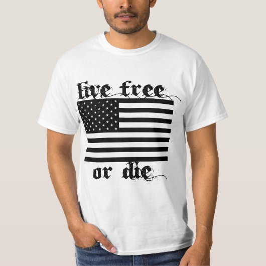 Live Free of Die American  T-shirt (Voorkant)