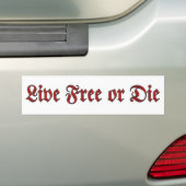 Live Free of Die Bumpersticker (Op auto)
