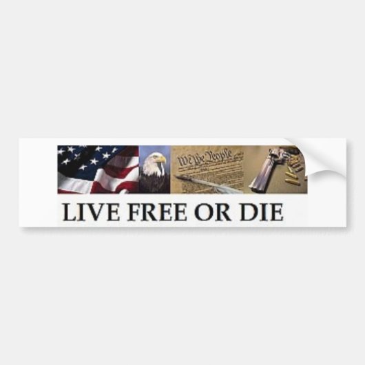 Live Free of Die Bumpersticker (Voorkant)