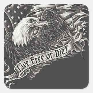 Live Free of Die Eagle Vierkante Sticker