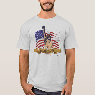 Live Free of Die Liberty American Flag T-shirt