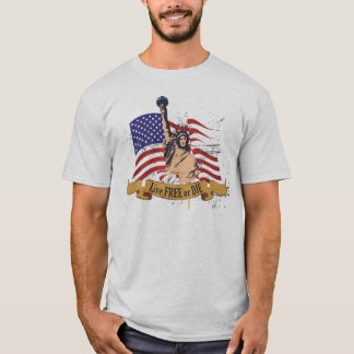 Live Free of Die Liberty American Flag T-shirt