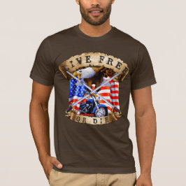 Live Free of Die, Motorcycle Patriot, Eagle T-shirt