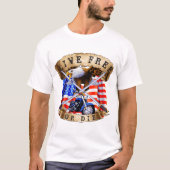 Live Free of Die, Motorcycle Patriot, Eagle T-shirt (Voorkant)