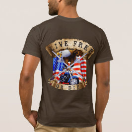 Live Free of Die, Motorcycle Patriot, Eagle T-shirt