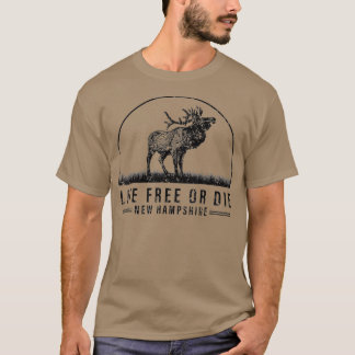 Live Free of Die New Hampshire Natuur Vintage T-shirt