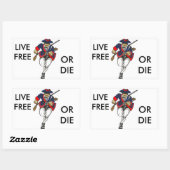 LIVE FREE OF DIE Rechthoekige Stickers (4) (Vel)