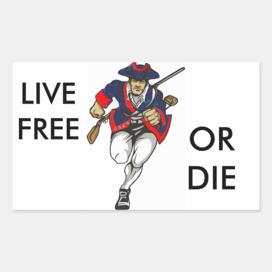 LIVE FREE OF DIE Rechthoekige Stickers (4) (Voorkant)
