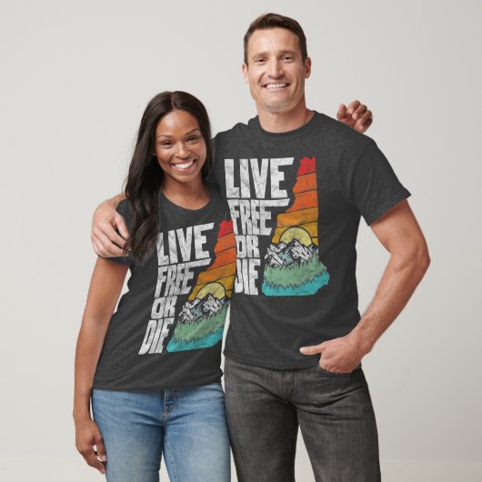 Live Free of Die Retro New Hampshire Natuur (2) T-shirt (Unisex)